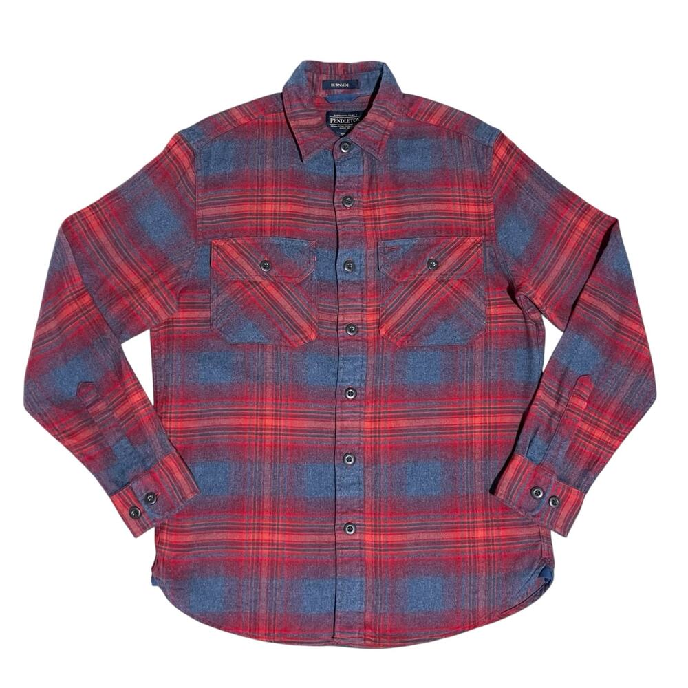 Pendleton Men's Burnside Plaid Button-Down Flannel Shirt S Red Blue Casual Work